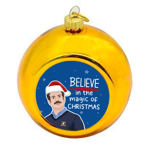 Believe in the magic of Christmas - colourful christmas bauble by Loren Grosvenor