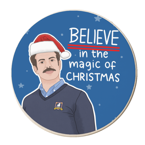 Believe in the magic of Christmas - personalised beer coaster by Loren Grosvenor