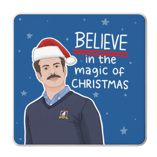 Believe in the magic of Christmas - personalised beer coaster by Loren Grosvenor