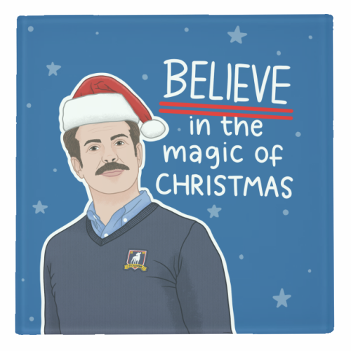 Believe in the magic of Christmas - personalised beer coaster by Loren Grosvenor