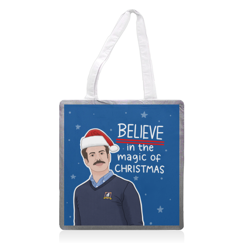 Believe in the magic of Christmas - printed canvas tote bag by Loren Grosvenor