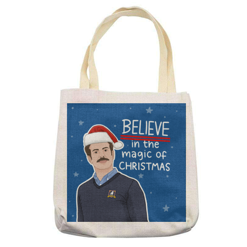 Believe in the magic of Christmas - printed canvas tote bag by Loren Grosvenor