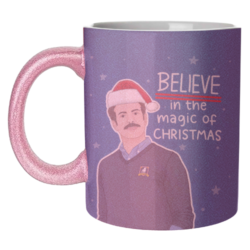 Believe in the magic of Christmas - unique mug by Loren Grosvenor