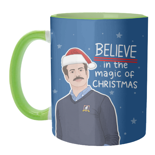 Believe in the magic of Christmas - unique mug by Loren Grosvenor