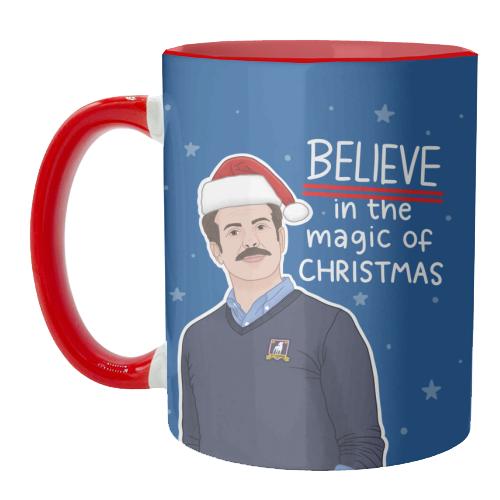 Believe in the magic of Christmas - unique mug by Loren Grosvenor