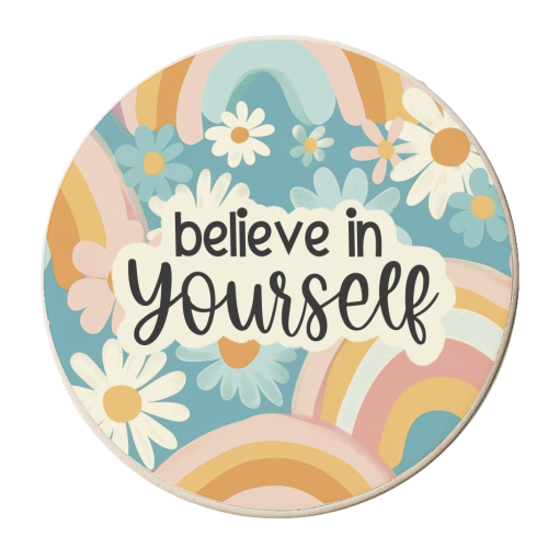 Believe In Yourself - personalised beer coaster by Giddy Kipper