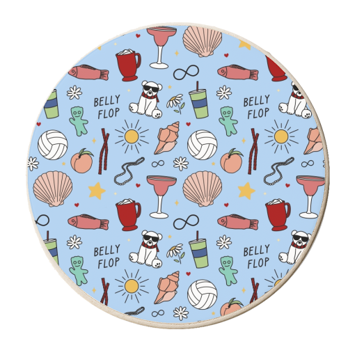 Belly Conklin pattern - personalised beer coaster by The Girl Next Draw