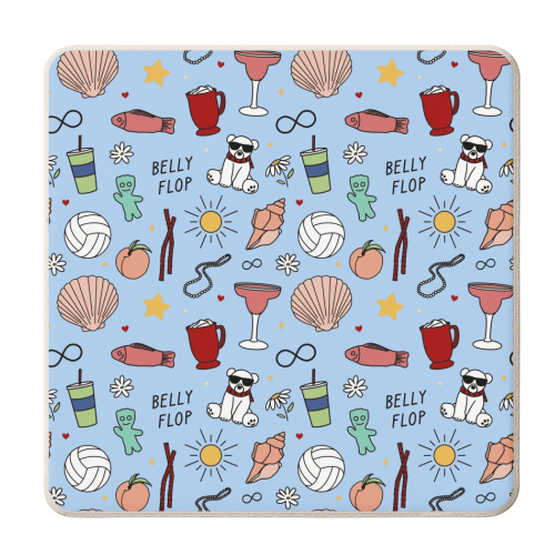 Belly Conklin pattern - personalised beer coaster by The Girl Next Draw