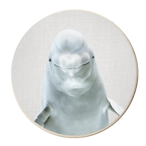 Beluga Whale - Colorful - personalised beer coaster by Gal Design