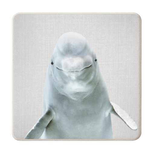Beluga Whale - Colorful - personalised beer coaster by Gal Design