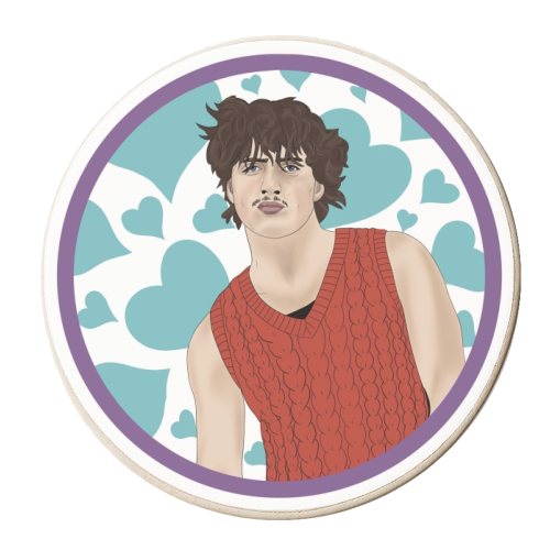 Benson Boone Heart Print - personalised beer coaster by Drawings by Firefly