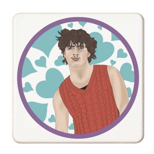 Benson Boone Heart Print - personalised beer coaster by Drawings by Firefly