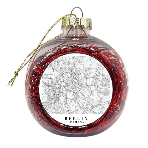 Berlin Germany Blue Water Street Map - xmas bauble by Toni Scott