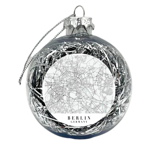 Berlin Germany Blue Water Street Map - xmas bauble by Toni Scott