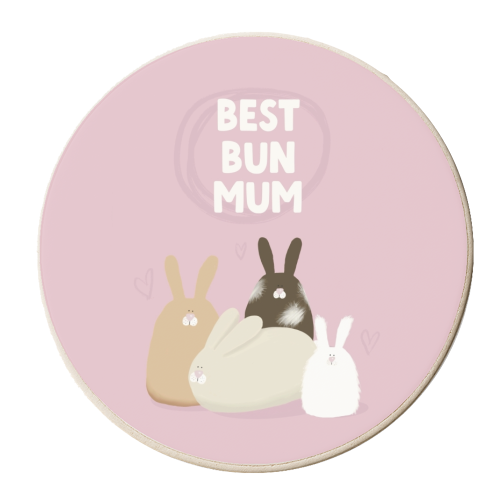 Best Bun Mum gift - personalised beer coaster by Giddy Kipper