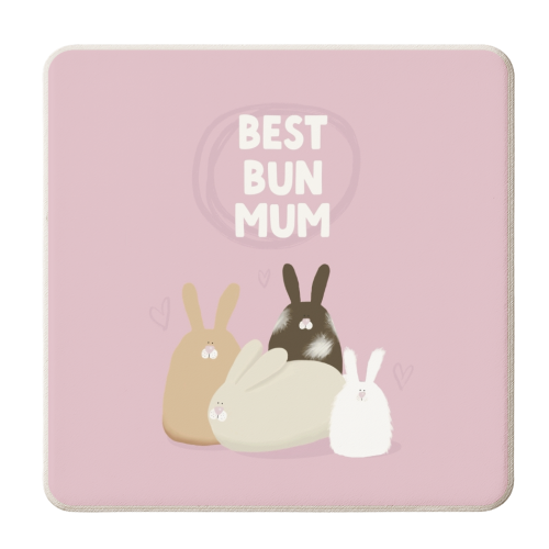 Best Bun Mum gift - personalised beer coaster by Giddy Kipper