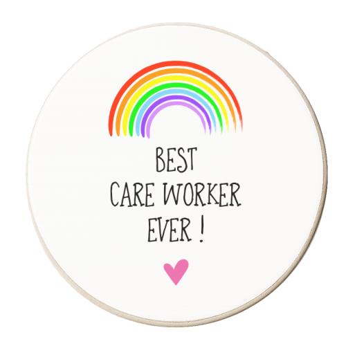 Best Care Worker Ever ! - personalised beer coaster by Adam Regester