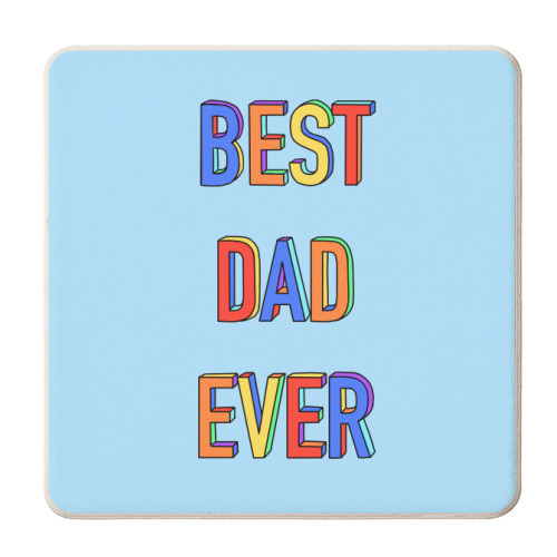Best Dad Ever (3D Hand Drawn Version) - personalised beer coaster by Adam Regester