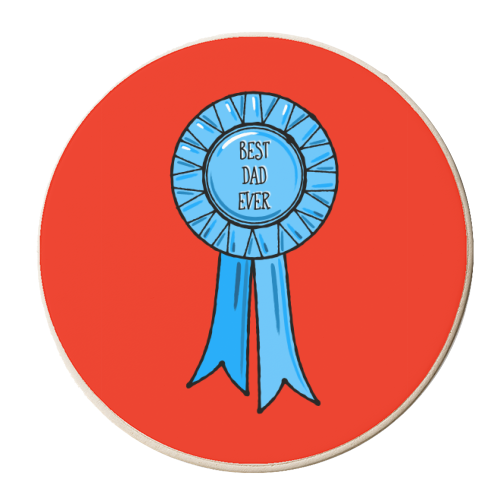 Best Dad Ever Rosette - personalised beer coaster by Adam Regester