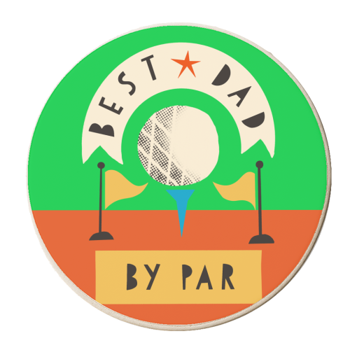 Best Dad Golf Design - personalised beer coaster by AbiGoLucky