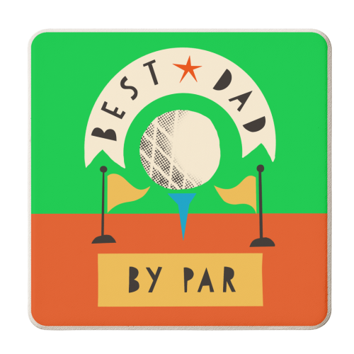 Best Dad Golf Design - personalised beer coaster by AbiGoLucky