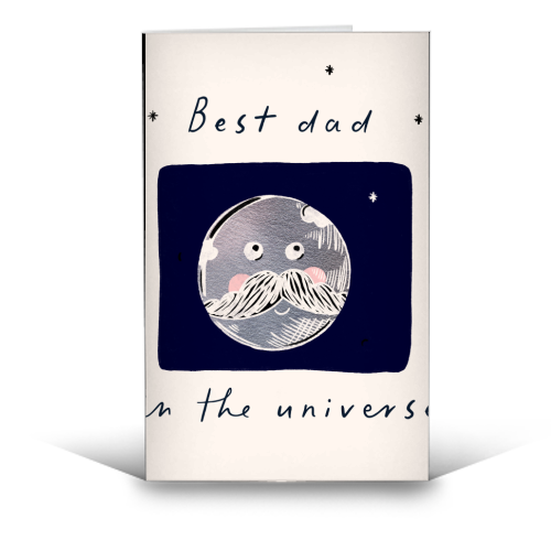 best Dad in the Universe Cute Design - funny greeting card by Lisa Wardle