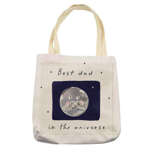 best Dad in the Universe Cute Design - printed canvas tote bag by Lisa Wardle