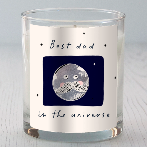 best Dad in the Universe Cute Design - scented candle by Lisa Wardle