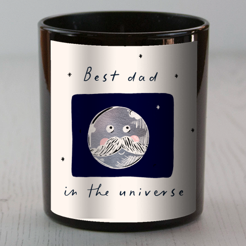 best Dad in the Universe Cute Design - scented candle by Lisa Wardle