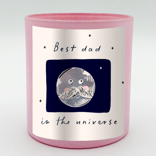 best Dad in the Universe Cute Design - scented candle by Lisa Wardle