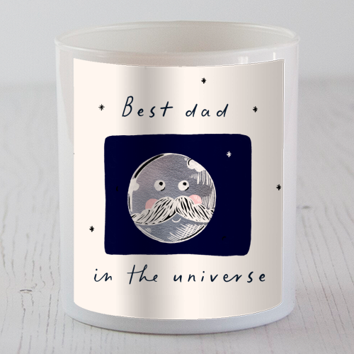 best Dad in the Universe Cute Design - scented candle by Lisa Wardle