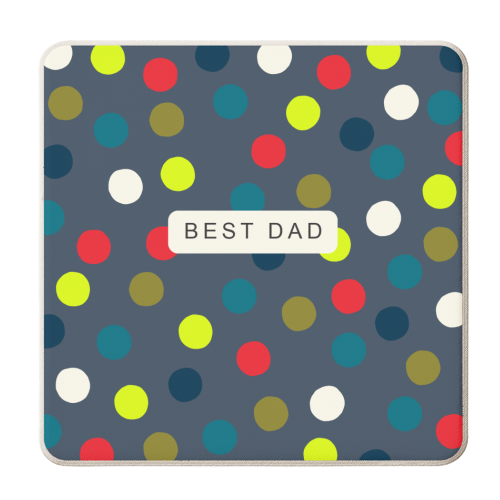 Best Dad spotty - personalised beer coaster by The Boy and the Bear