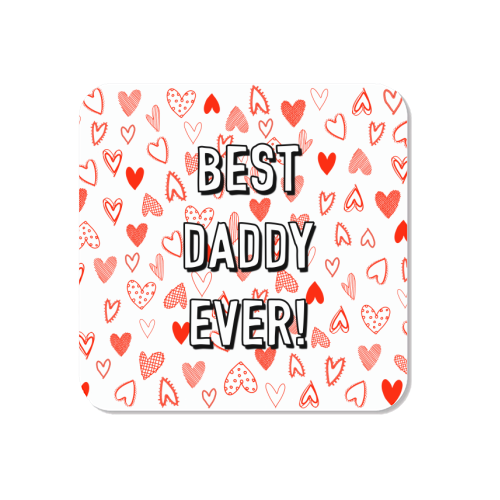 Best Daddy Ever (red heart pattern) - Magnet by Adam Regester