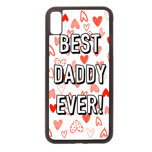 Best Daddy Ever (red heart pattern) - stylish phone case by Adam Regester
