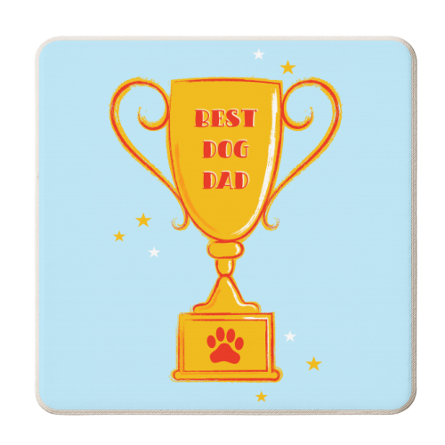 Best Dog Dad Trophy - personalised beer coaster by Adam Regester
