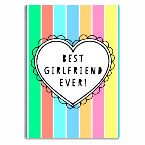 Best Girlfriend Ever Frilly Heart - personalised A4, A5, A6 notebook by Adam Regester