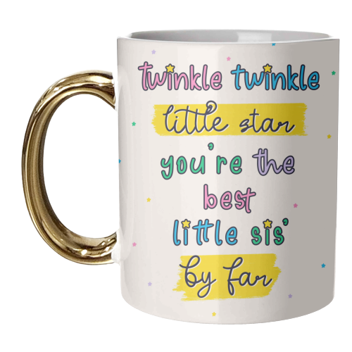 Best Little Sister - Nursery Rhyme - Twinkle Twinkle Little Star - unique mug by Lisa Wardle
