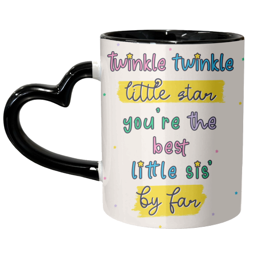 Best Little Sister - Nursery Rhyme - Twinkle Twinkle Little Star - unique mug by Lisa Wardle