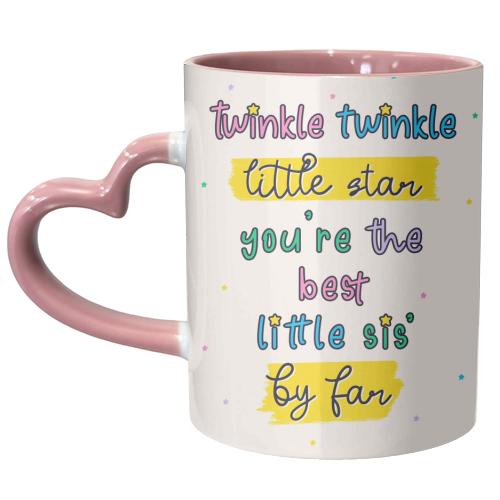 Best Little Sister - Nursery Rhyme - Twinkle Twinkle Little Star - unique mug by Lisa Wardle