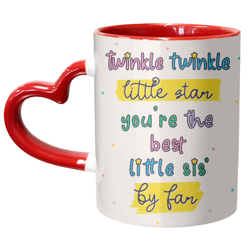 Best Little Sister - Nursery Rhyme - Twinkle Twinkle Little Star - unique mug by Lisa Wardle