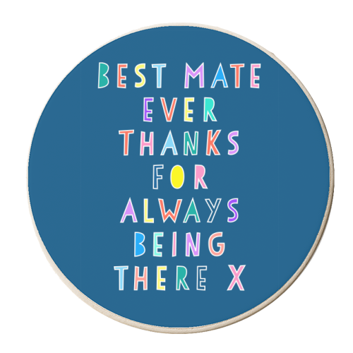Best Mate Ever (blue version) - personalised beer coaster by Adam Regester