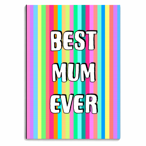 Best Mum Ever Candy Stripes - personalised A4, A5, A6 notebook by Adam Regester