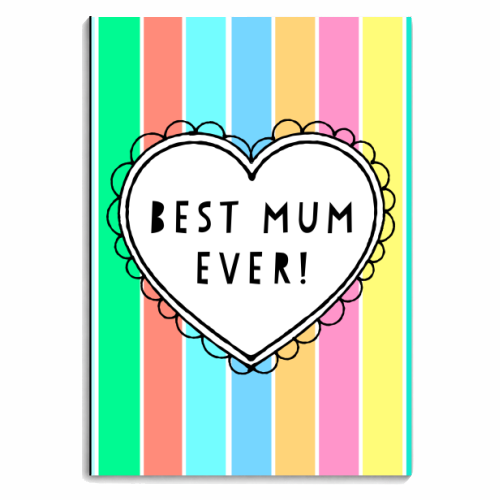 Best Mum Ever Heart On Stripes - personalised A4, A5, A6 notebook by Adam Regester