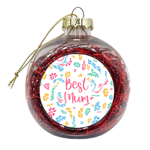 Best Mum Pattern Design - xmas bauble by Lisa Wardle