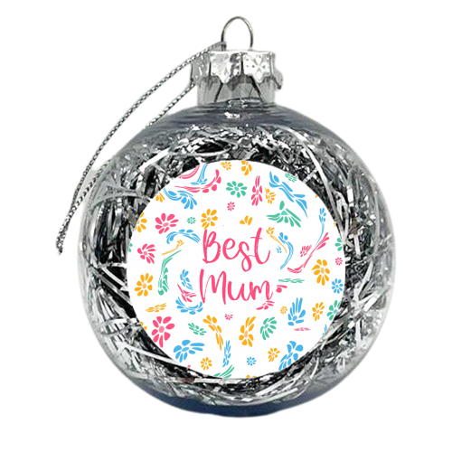 Best Mum Pattern Design - xmas bauble by Lisa Wardle
