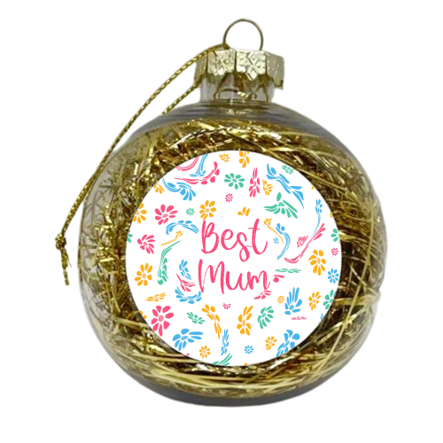 Best Mum Pattern Design - xmas bauble by Lisa Wardle