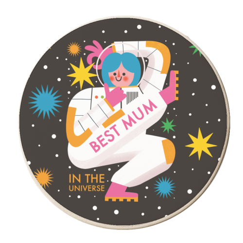 Best Mum Universe Design - personalised beer coaster by AbiGoLucky