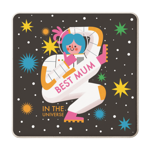 Best Mum Universe Design - personalised beer coaster by AbiGoLucky