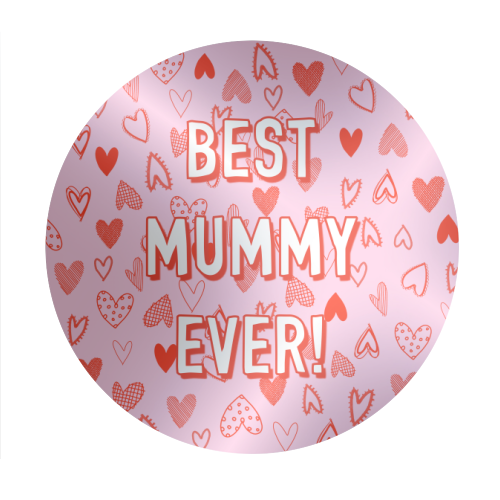 Best Mummy Ever! (heart pattern) - Circle Sticker by Adam Regester