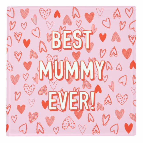 Best Mummy Ever! (heart pattern) - personalised beer coaster by Adam Regester